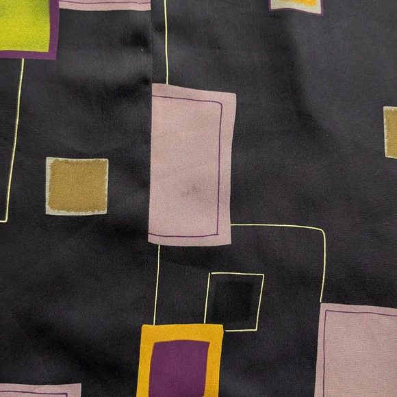 Maggy London Purple Pink Yellow Sleeveless Geometric Maxi Dress Size 8 - Picture 9 of 11